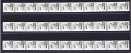 Bund 3042 2-Cent RM RA 11er Streifen Verschiedene Nummergrößen Postfrisch - Francobolli In Bobina