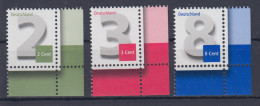 Bund 2964 3042 3188 Eckrand Rechts Unten Ergänzungswerte 2,3,8 Cent Postfrisch - Roulettes