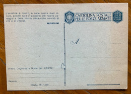 CARTOLINA MILITARE FF.AA. - MOTTO MUSSOLINI - NUOVA - 1946-60: Poststempel