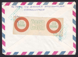 Czechoslovakia: Airmail Cover To Netherlands, 1988, 5 Stamps, Butterfly, Returned, Label Customs Control (traces Of Use) - Brieven En Documenten