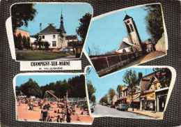 FRANCE - Champigny Sur Marne - Val De Marne - La Mairie - L'Eglise - La Plage - Avenue De La République - Carte Postale - Champigny Sur Marne