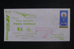 OMAN - Enveloppe Concorde Du Vol Présidentiel Paris /Téhéran Et Retour En 1976 - L 153286 - Iran
