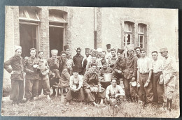 Carte Photo Ancienne Soldats étranger Zouaves  à Identifier - Guerre, Militaire