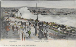 Chile,Valparaiso, Temporal En La Bahia, 1900 ( édition Brandt ) ,  2 Scans - Cile