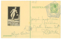 P3525 - NETHERLAND 1928 AMSTERDAM OLYMPIC GAMES, POSTAL CARD STATIONERY, WITH VERY CLEAR SPECIAL CANCELLATION. - Other & Unclassified