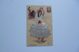 ANDALUCIA  -  Danseuse  -  Toréador  - Robe Brodée  -  Illustrateur à Identifier  -  ESPAGNE - Embroidered