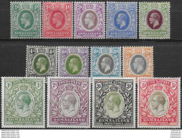 1921 Somaliland Protectorate George V 13v. MH SG N. 73/85 - Other & Unclassified