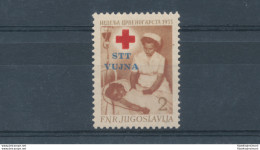 1953 TRIESTE B, N° 93a - Pro Croce Rossa - Doppia Stampa Della Croce , MNH** - - Sonstige & Ohne Zuordnung