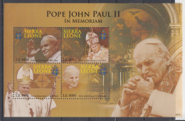 SIERRA LEONE 2005 POPE JOHN PAUL II IN MEMORIAM S/SHEET - Papas