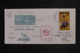 AFARS ET ISSAS - Enveloppe 1er Vol Djibouti / Jeddah En 1975  - L 153294 - Cartas & Documentos