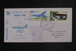 COMORES - Enveloppe 1er Vol Moroni / Paris En 1975  - L 153298 - Storia Postale