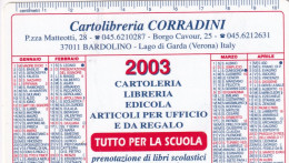 Calendarietto - Cartolibreria Corradini - Bardolino - Verona - Anno 2003 - Formato Piccolo : 2001-...