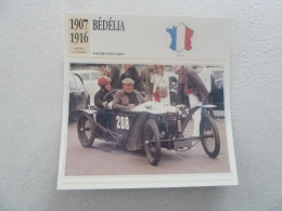 1907-1916 - Voitures Populaires - Bédélia - Monocylindre Ou Bicylindre En V - France - Fiche Technique - - PKW