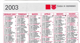 Calendarietto - Cassa Di Risparmio - Anno 2003 - Tamaño Pequeño : 2001-...