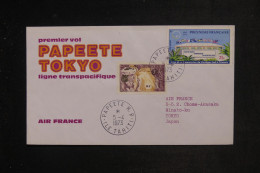 POLYNÉSIE - Enveloppe 1er Vol Papeete / Tokyo En 1973  - L 153299 - Brieven En Documenten