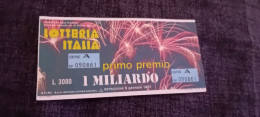 BIGLIETTO LOTTERIA ITALIA 1986 - Billets De Loterie