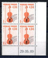 RC 27809 FRANCE N° 205 - PRÉOBLITÉRÉ INSTRUMENT DE MUSIQUE COIN DATÉ DU 29.05.89 NEUF ** TB - Voorafgestempeld