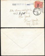 Canada Brantford ON Cover Mailed To USA 1937. Stamp Fallen Off Handstamp - Covers & Documents