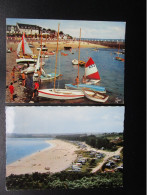 CP 29   Finistère LOCQUIREC - Lot De 2 Cartes - La Plage Et Les Bateaux De L'école De Voile -  Plage Du Fond De La Baie - Locquirec