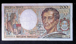 Billet, France, Deux Cents, 200 Francs, 1985, 2 Scans, Frais Fr 1.95 E - 200 F 1981-1994 ''Montesquieu''