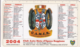 Calendarietto - Club Auto Moto D'epoca Reggiano - Reggio Emilia - Anno 2004 - Petit Format : 2001-...