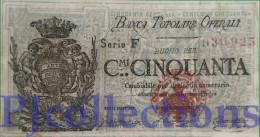ITALIA - ITALY BANCA POPOLARE OPERAIA 50 CENTESIMI 1872 XF - 1000 Lire