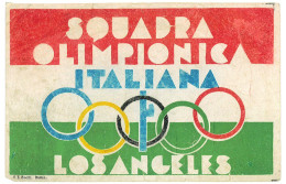 P3530 - USA . ITALIAN TEAM ADHESIVE, GLOOED ON CARTON PAPER, IN BAD CONDITION, BUT STILL RARE. - Estate 1932: Los Angeles