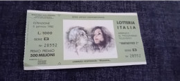 BIGLIETTO LOTTERIA ITALIA 1982 - Biglietti Della Lotteria