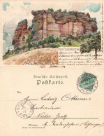 67 Fleckenstein Ilustration F. Hoch Ruines Chateau  CPA + Timbre Reich Cachet 1899 - Sonstige & Ohne Zuordnung