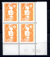 RC 27813 FRANCE N° 2620 MARIANNE DE BRIAT COIN DATÉ DU 21.3.90 NEUF ** TB - 1990-1999