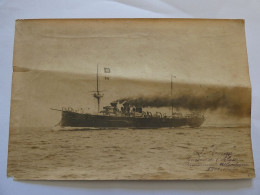 Photo Originale 21,8 X 14,7 Cm --  Le Cage  Croiseur De 1ère Classe 1901-1903  ExtA - Boats