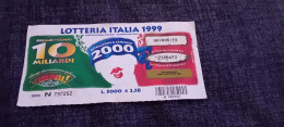 BIGLIETTO LOTTERIA ITALIA 1999 - Lottery Tickets