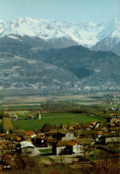 CROLLES     ( ISERE )   VUE GENERALE . CHAINE DE BELLEDONNE ET LES 3 PICS DE BELLEDONNE - Autres & Non Classés