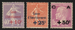 N°249/251, Caisse D'Amortissement 1928, Série Complète, Neufs ** Sans Charnière - Neufs