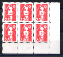 RC 27820 FRANCE N° 2614 - MARIANNE DE BRIAT COIN DATÉ DU 23.11.89 NEUF ** TB - 1980-1989