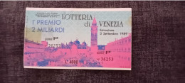 BIGLIETTO LOTTERIA DI VENEZIA 1989 - Lotterielose