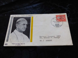 L-34 , Lettre Suisse FDC , Visite Du Pape Paul VI à Genève, 1969 - Brieven En Documenten