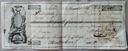 Mandat Lettre De Change 1825  Lille - Montauban - Six Cents Huit Francs - Illustration Marine. - BE - Lettres De Change