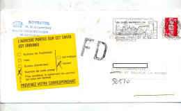 Lettre Flamme Avranche  Saint Hilaire Fausse Diection Vignette Adresse Erronée  Flamme Granville - Mechanical Postmarks (Advertisement)