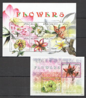 Maldives - 2009 - Flowers - Yv 3975/80 + Bf 596 - Other & Unclassified