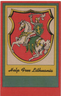 Lithuania Lietuva Litwa, Coat Of Arms, Vytis Pogon, Help Free Lithuania - Litauen