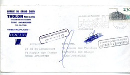 Lettre Flamme Avranches Jardin Ros + N'habite Preposé  Retour - Mechanical Postmarks (Advertisement)