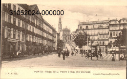 PORTO  .cpa Pionnière - Praça De D. Pedro E Rua Dos Clerigos.  (scans Recto-verso) - Porto
