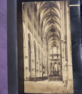 86 . CARTE PANORAMIQUE  . ROUEN .  EGLISE SAINT  OUEN . LA GRANDE NEF   . GRAND FORMAT . 28 X 14 - Rouen