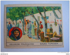Colonies Françaises Souks Tunisien Format 7 X 5 Cm  Librairie D'éducation Nationale Paris - Sonstige & Ohne Zuordnung