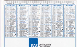 Calendarietto - Ras - Costruttori Di Certezze - Anno 2003 - Kleinformat : 2001-...