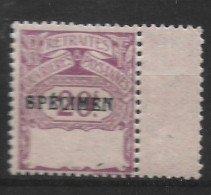 FRANCE N° ROP N° 51 20F CARMIN VIOLET TIMBRE SOCIAUX POSTAUX AVEC SURCHARGE SPECIMEN NEUF AVEC CHARNIERE - Specimen