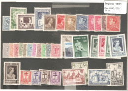 Belgique - België 841/875 + 848a Cylindre Retouché  ** - Unused Stamps