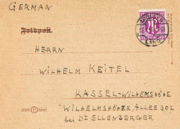 55288. Tarjeta Privat AROLSEN (Alemania Zona Anglo Americana) 1946. Allierte Militar Post - Covers & Documents