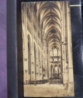 90 . CARTE PANORAMIQUE  . ROUEN .  EGLISE SAINT  OUEN . LA GRANDE NEF   . GRAND FORMAT . 28 X 14 - Rouen